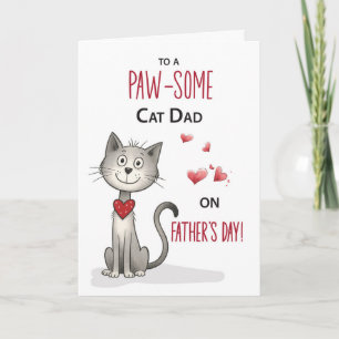 Carte Pawsome Chat Pet Papa Drôle Fête des pères Whimsic