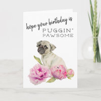 Pawsome Cute Pug Dog Birthday