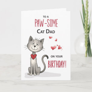 Carte Pawsome Du Chat Papa Drôle Anniversaire