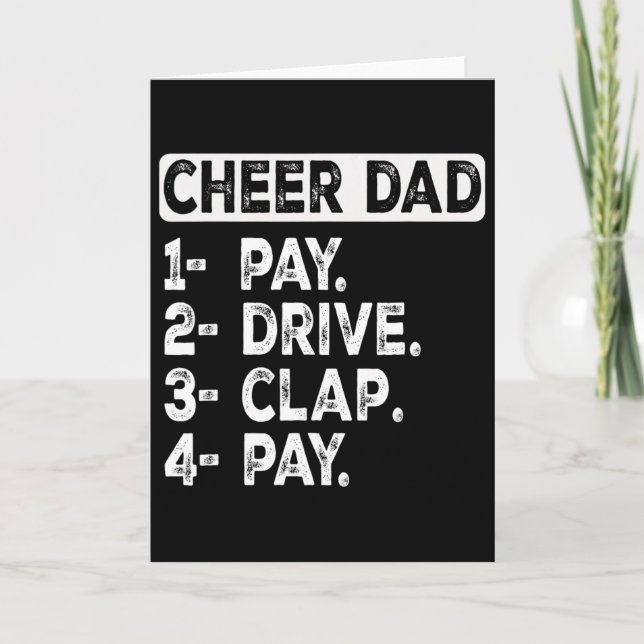 Carte Payer Conduire Applaudir Acclamer Papa Cheerleadin (Devant)