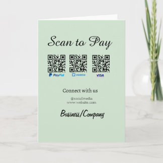 Carte paypal venmo visa card scan to pay QR social media