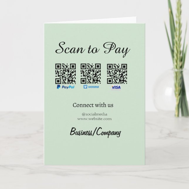 Carte paypal venmo visa card scan to pay QR social media (Devant)