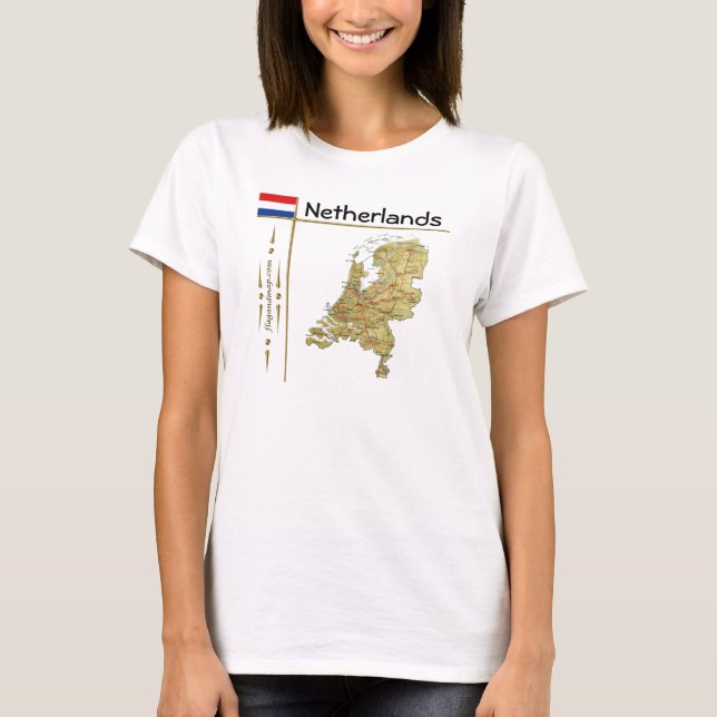 Carte Pays-Bas + Indicateur + Titre T-shirt (Devant)