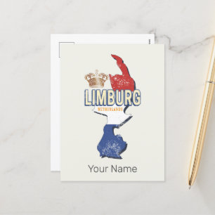 Carte Pays-Bas Limburg Souvenir Vintage néerlandai