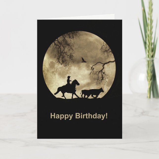 Carte Pays Cowboy Western Joyeux anniversaire (Devant)