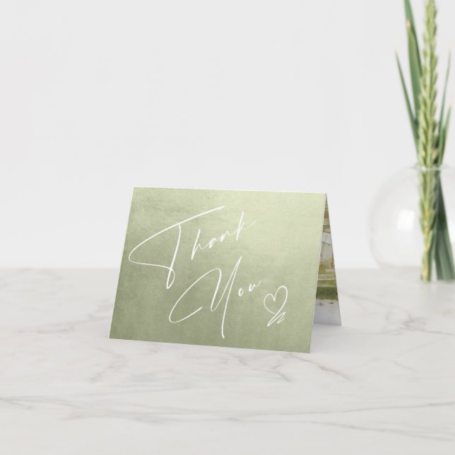 Carte Paysage à l'aquarelle Merci Sage Vert ID786 (Devant)