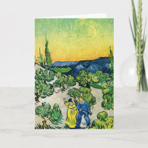 Carte Paysage avec couple en promenade de Vincent van Go