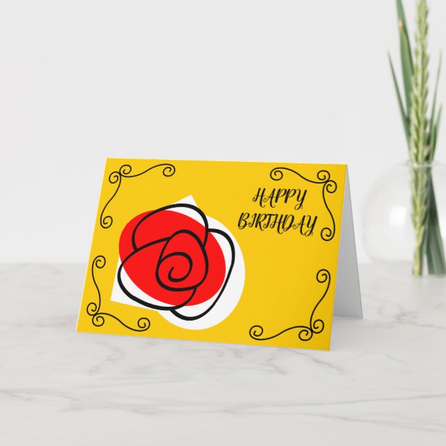 Carte Paysage d'anniversaire Coins de rose espagnole (Devant)