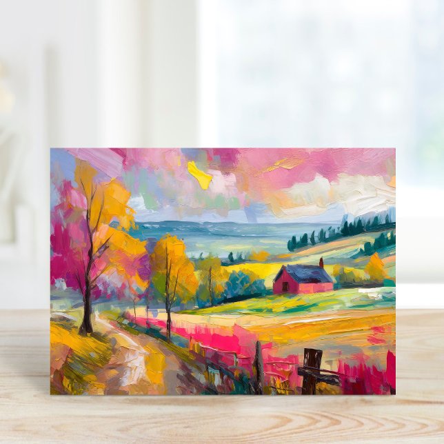 Carte Paysage d'automne rural Art Abstrait moderne (Créateur téléchargé)