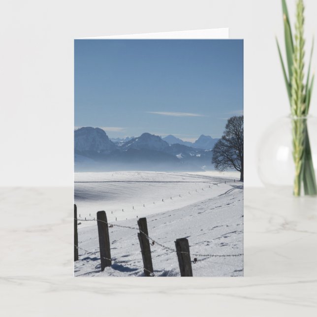 Carte Paysage de campagne hivernale neige Photo (Devant)