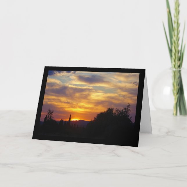 Carte Paysage de coucher de soleil en montagne (Devant)