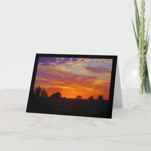 Carte Paysage de coucher de soleil enflammé (Devant)