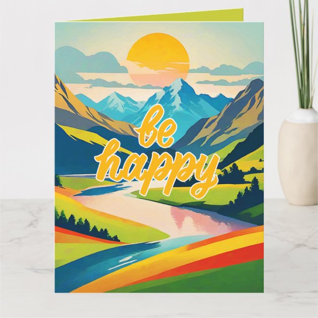 Carte Paysage de la montagne Retro (Devant)