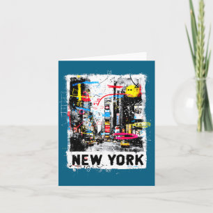 Carte Paysage de New York punk grunge vintage rétro graf