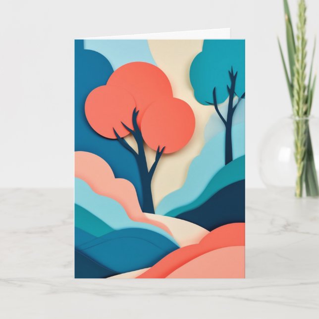 Carte Paysage de papier en couches (Devant)