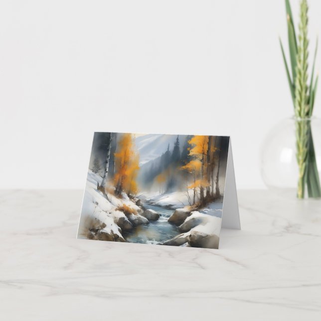 Carte Paysage de rivière d'hiver serein (Devant)