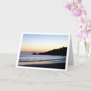 Carte Paysage de silhouette de plage au coucher du solei