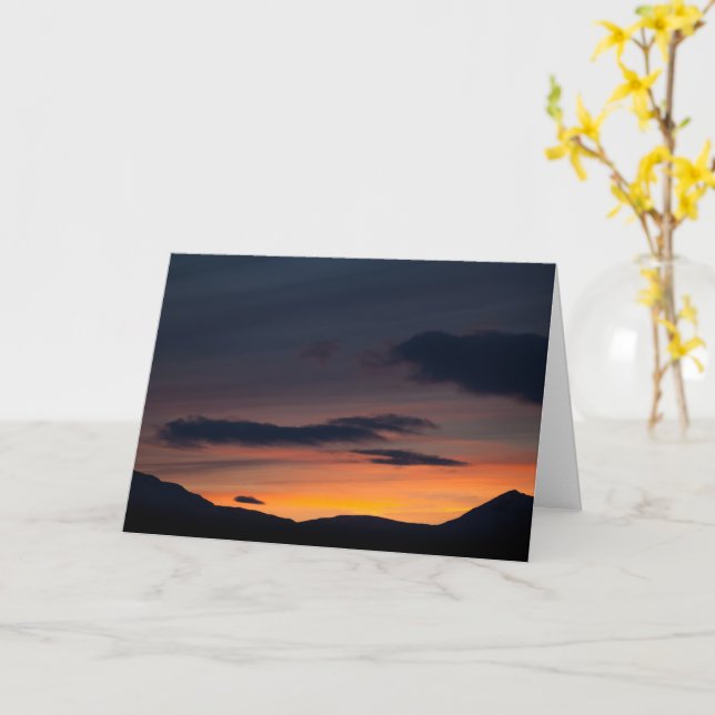 Carte Paysage de Sunset Mountain Photo (Fleur jaune)