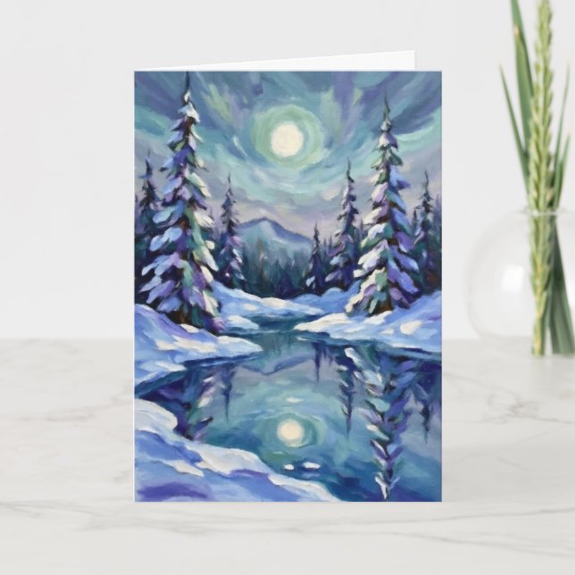 Carte Paysage d'hiver pour Noël (Devant)