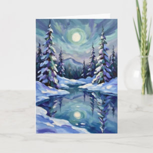Carte Paysage d'hiver pour Noël
