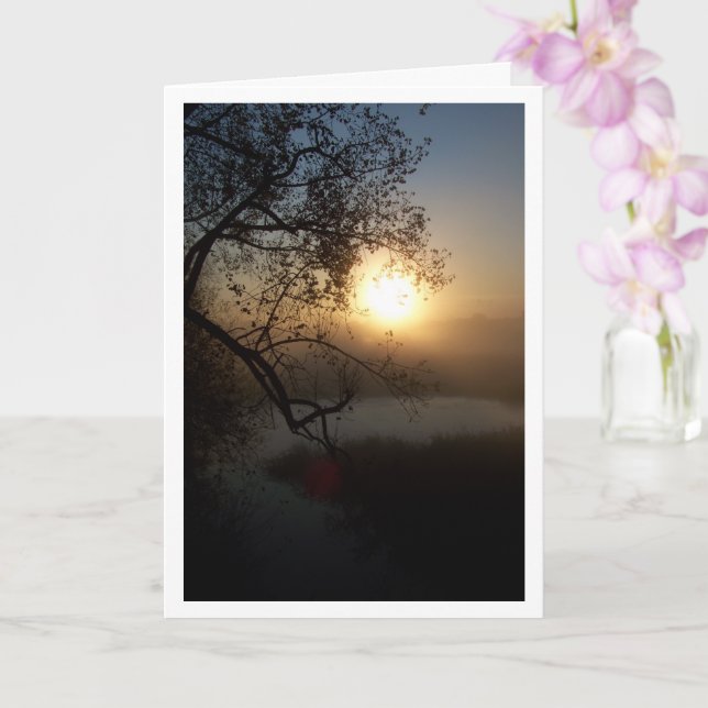 Carte Paysage du coucher de soleil de soirée anglais (Orchidée)