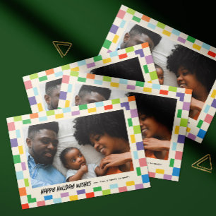 Carte Paysage en damier de couleur vive