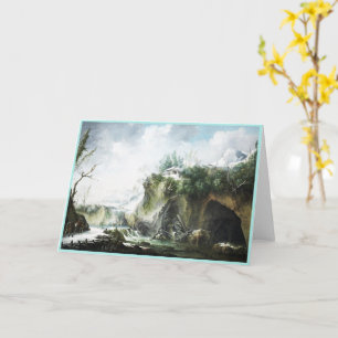 Carte Paysage fluvial en hiver, Francesco Foschi