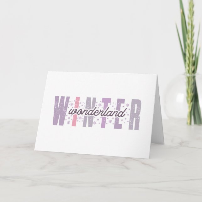 Carte Paysage hivernal - Art typographique festif (Devant)