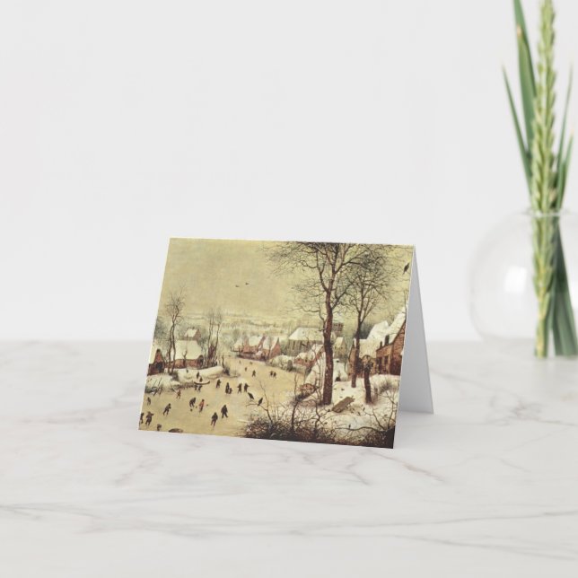 Carte Paysage hivernal avec piège à oiseaux - 1565 (Devant)