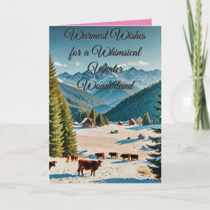 Carte paysage hivernal époustouflant avec des collines e