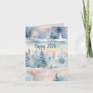 Carte paysage hivernal merveilleux - Bonne année 2025