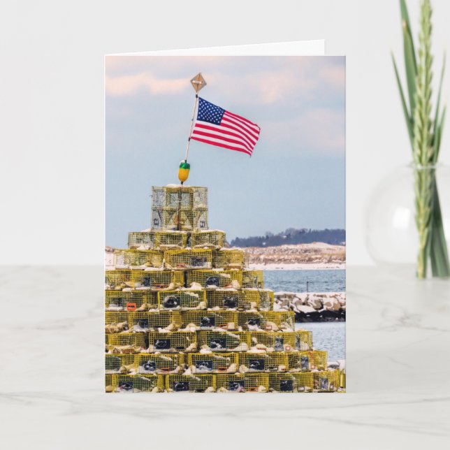 Carte Paysage marin à l'arbre aux casiers à homards (Devant)