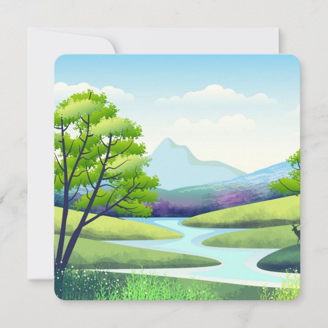 Carte Paysage naturel avec rivière (Devant)