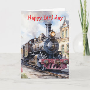 Carte Paysage pittoresque avec un train victorien