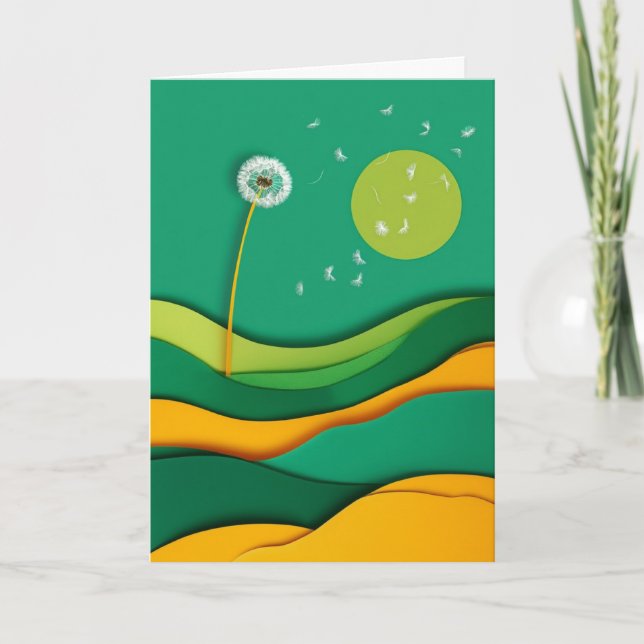 Carte Paysage rêvé de pissenlits (Devant)