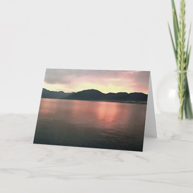 Carte Paysage rose et bleu Ombre Sunset Reflections (Devant)