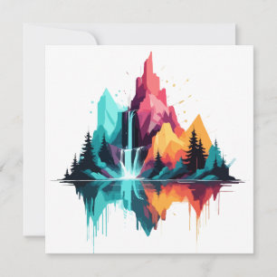 Carte Paysage serein Calme nature paisible Montagnes