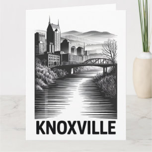 Carte Paysage urbain de Knoxville Tennessee en noir et b