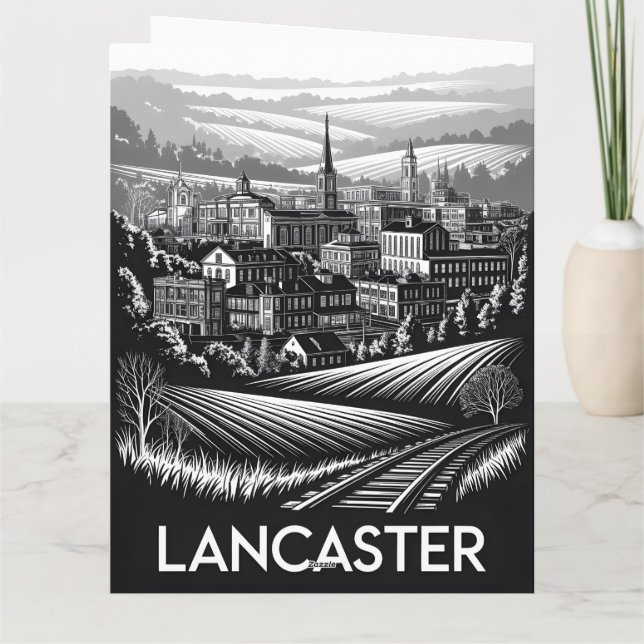Carte Paysage urbain de Lancaster Pennsylvanie Gravure s (Dos)