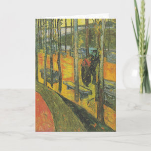 Carte Paysage vintage de parc automnal orange de Van Gog