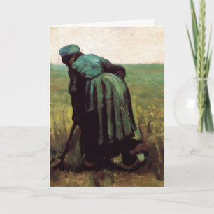 Carte Paysanne creusant la terre par Vincent van Gogh