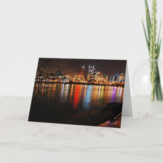 Carte PDX City Skyline la nuit (Devant)