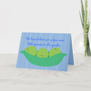Carte Pea Pod Pals New Baby Boys Félicitations Card