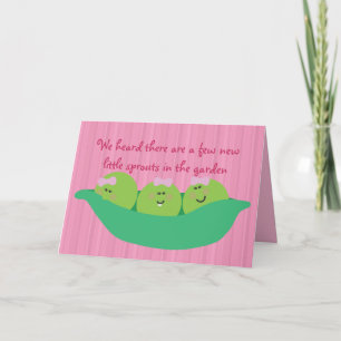 Carte Pea Pod Pals New Baby Girls Félicitations Card