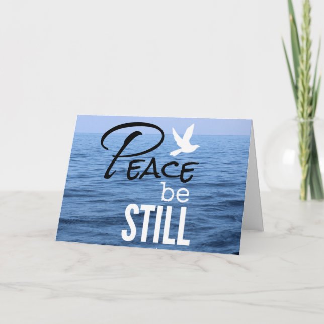 Carte Peace Be Still Water Faith Bénissant Christian (Devant)