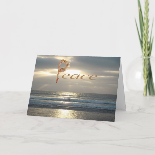 Carte Peace Calm Ocean Photo Handcrafted Seashell (Devant)