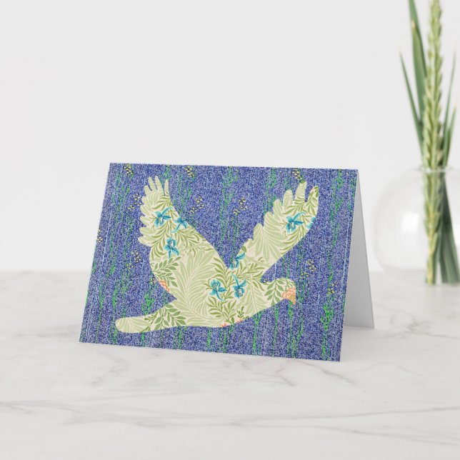 Carte Peace Dove Motif sur Motif Art Note Card 1 (Devant)