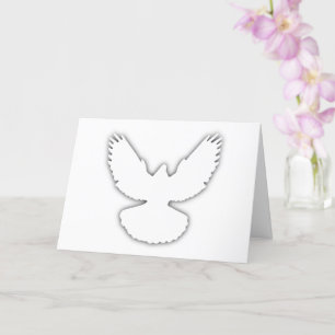 Carte Peace Dove White w Shadow Simply Elegant