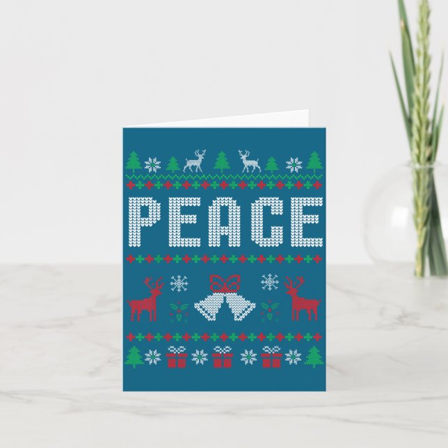 Carte Peace I Come In Peace Couple Matching Ugly Christm (Devant)