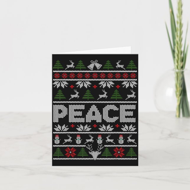 Carte Peace I Come In Peace Couple Matching Ugly Christm (Devant)
